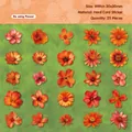 Lot de 25 stickers rétro fleurs de cosmos dessinés à la main pour décoration DIY orange - Fleur de Galsang