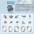 Blue PET stickers featuring vintage umbrellas and flowers for DIY scrapbooking - Flower Umbrella
