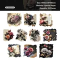 Papier de scrapbooking vintage Ink Blossoms avec motifs de collage de roses et de lys - Fleurs d'Encre