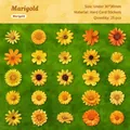 Retro goudsbloem stickerset met 25 handgetekende gele bloemstickers voor decoratie - Goudsbloem