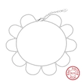 Elegant 925 sterling silver petal charm anklet with box chain and lobster clasp - SA71-P / 925 Silver