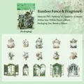 Floral PET stickers featuring birdcages and flowers from the Bamboo Fence Garden collection - Fence Botanical