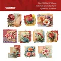 Botanisches Vintage-Scrapbook-Papier mit Blumenmotiven und Kalligraphie, 20 Blatt - Roter Brief