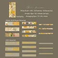 Vintage Scrapbooking-Sticker Bernstein-Zeit Kollektion mit Blumen und Retro-Textmustern - Bernstein-Zeit