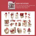 Rote botanische Vintage PET Aufkleber mit Rosen und Schmetterlingen für DIY Dekoration - Rotes Rätsel