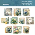 Papier de collage floral vintage pour scrapbooking avec 20 pièces de motifs de fleurs - Souvenirs Bleus