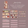Set adesivi vintage Retro Corridor Vermilion Mark per scrapbooking con motivi floreali e PET - Segno di Vermiglio