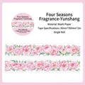 Pink floral masking tape with peony design for DIY journaling from Four Seasons collection - Rosy Peony