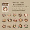 Set di 15 carte decorative con motivi di ibisco e trama in legno per scrapbooking fai-da-te - Stile Tavola di Legno di Ibisco