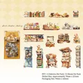 Vintage PET sticker pack featuring library elements like antique books and teddy bears - Book Shadows