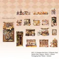 Cute Palm Nut Coffee themed PET stickers featuring cafe motifs and foxes for journals - Brown Nut Coffee