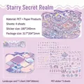 Starry Secret Realm DIY sticker set with purple dreamscape and PET character decals - Starry Secret Realm