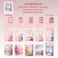 Deko-Papier Set Pink Paris mit Eiffelturm-Architekturmotiven für Scrapbooking-Hefte - Rosa Bemaltes Paris