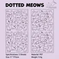 Set de 2 pegatinas de gato en PET impermeable, lindos diseños felinos en blanco y negro - 2 Hojas / Punto Miau