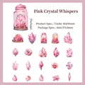 Set d'autocollants fleurs en cristal rose en papier kraft blanc pour DIY scrapbooking - Chuchotement de Cristal Rose