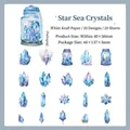 Xinghai Liuli crystal stickers on white kraft paper for DIY scrapbooking, 20 pieces - Blue Sea Crystal / Pack of 20