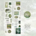 Cinta PET de arena brillante serie Lake Diary con patrones florales vintage - Diario de la Orilla del Lago