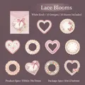 Adesivi decorativi con bordi in pizzo di carta kraft bianca per scrapbooking DIY - Pizzo in Fiore