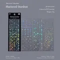 Set of 3 holographic PET star stickers with 3D laser silver finish for DIY journaling - Shattered Stardust