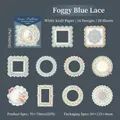 Set di adesivi vintage in pizzo blu nebbia per decorazioni scrapbooking fai da te - Pizzo Blu Nebbia