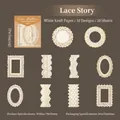 Vintage Spitzen-Aufkleber Set in Cremeweiß für DIY Scrapbooking und Dekoration - Spitzengeschichte
