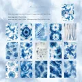 Morning Letters tie-dye craft paper with 15 blue cyanotype botanical patterns for journaling - Morning Letters