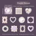 Purple lace decorative paper stickers for DIY scrapbooking with floral and butterfly motifs - Purple Flower Dream