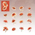 Orangefarbene PET Blumenaufkleber im Ahorn-Stil für Scrapbooking Dekoration 15 Stück - Ahornorange