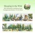 PET Dekoklebeband Camping Plan mit Aquarellmotiven von Wald und Wohnmobil - Bergschlaf