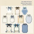 Vintage Snow Fir decorative stickers featuring blue bows and retro frame designs - Cedar