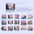 Set de pegatinas PET Quiet Moments con 15 paisajes de invierno para scrapbooking - Momentos Tranquilos