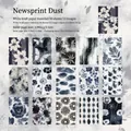 30 sheets of retro butterfly and floral tie-dye scrapbooking paper in white kraft paper - Newsprint Dust