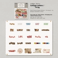 Collage letters stickers set with vintage hollow design for creative DIY journals - Letter Patchwork