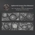 Spider web themed PET shimmering tape with glitter sand finish for DIY journals - Cobweb