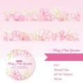 Pink Mist Garden watercolor flower PET tape for scrapbooking, 30mm x 3m decorative roll - Misty Garden