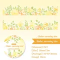 Amber Morning Dew watercolor PET floral tape with yellow flower motifs for DIY scrapbooking - Amber Morning Dew