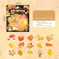 Golden Maple Journey theme PET stickers pack with 30 autumn leaf and forest illustrations - Golden Maple Journey