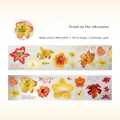 Nastro floreale argento opaco 'Afternoon Pick' con motivi botanici di orchidee e gigli - Floreale Pomeridiano
