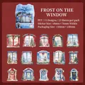 Frosted Window series Christmas PET stickers for DIY scrapbooking, 15 pieces per pack - Frosty Window