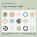 Fingertip Floral PET stickers with 15 mandala flower designs for DIY scrapbooking - Fingertip Florals