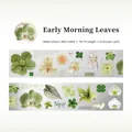 Nastro washi Early Morning Leaves argento opaco con motivi floreali e vegetali - Foglie del Mattino