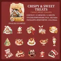 Set de 15 pegatinas navideñas de PET con ilustraciones de casas de jengibre y muñecos - Galletas Dulces