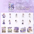 Set di adesivi PET romantici con tema floreale viola e disegni di personaggi, 15 pezzi - Fiori Romantici