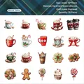 20pcs Christmas-themed sticker set featuring gingerbread, hot cocoa, and festive treats - Biscuit Chime