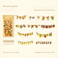 Autumn themed laser-cut paper stickers with fallen leaves and botanical patterns - Fallen Leaves And Fruit