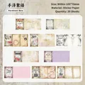 Parchment Note retro scrapbook stickers with vintage flower and coffee motifs 20pcs - Handwritten Whispers
