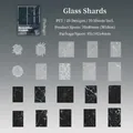 Pack de 20 pegatinas de PET vintage con diseños de cristal roto para scrapbooking DIY - Fragmentos de Vidrio