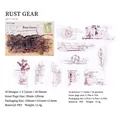 Rust Gear retro industrial PET stickers with mechanical gears and vintage stamp patterns - Rust Gear