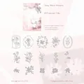Sunny Flower Whispers PET floral sticker set with laser silver and matte silver effects - Sunny Flower Whispers