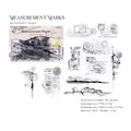 Set of 20 vintage travel theme PET stickers featuring retro stamps and maps for scrapbooking - Measurement Marks